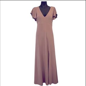 Elegant Lavender Purple Wedding Party Maxi Dress